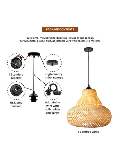 Handmade Bamboo Hanging Light for Living Room and Bedroom