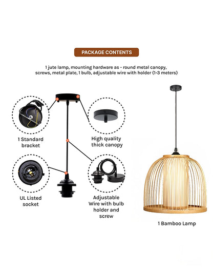 Stylish Bamboo Ceiling Lamp for Bedroom and Living Room