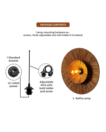 Artistic Raffia Wall Lamp for Living Room Decoration