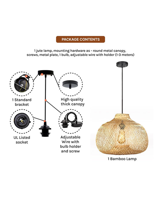 Elegant Bamboo Ceiling Lamp for Home and Balcony