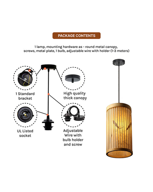 Bamboo Pendant Lamp | Ceiling Lamps For Living Room | Hanging Light