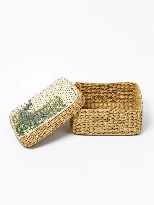 Handcrafted Seagrass Organizer Box for Small Household Essentials