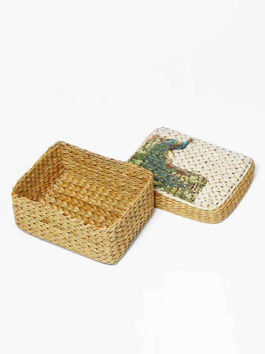 Handcrafted Seagrass Organizer Box for Small Household Essentials