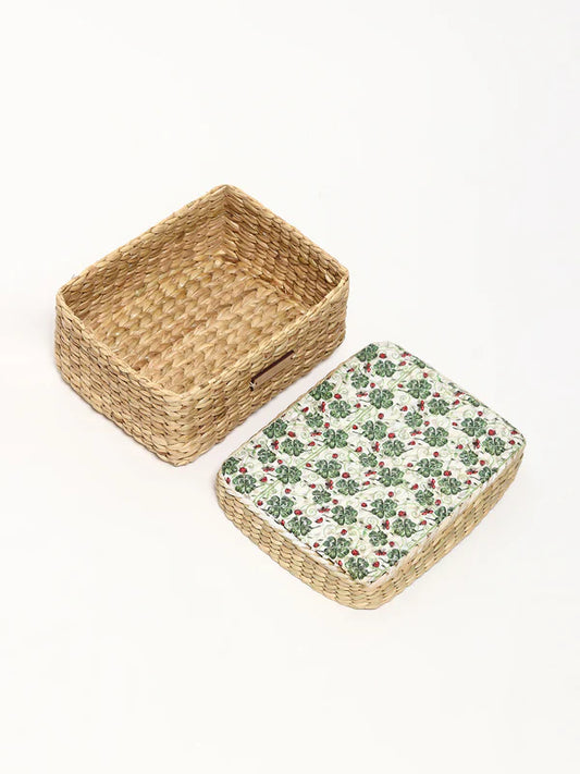 Handmade Seagrass Lid Box for Wardrobe & Accessories
