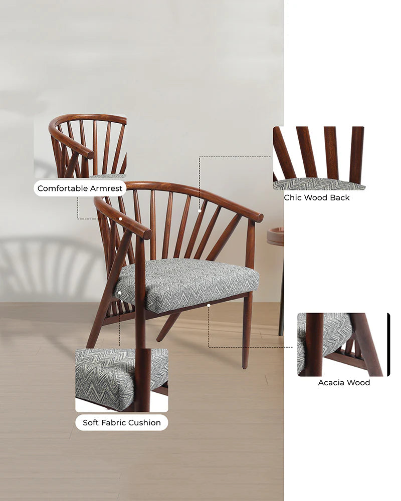 Durable Acacia Wood Chairs for Home and Balcony Use