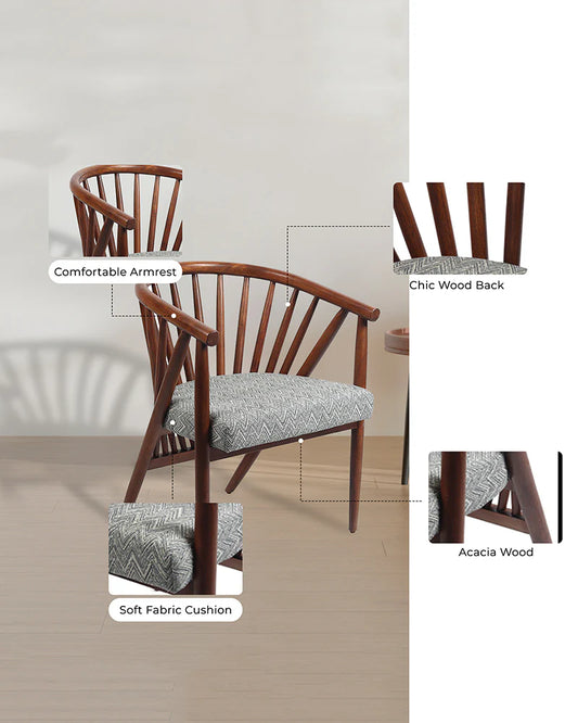 Durable Acacia Wood Chairs for Home and Balcony Use
