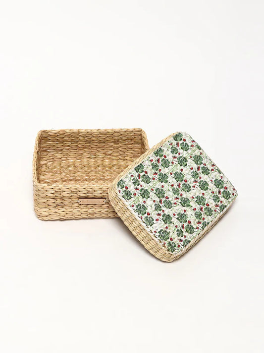 Handmade Seagrass Lid Box for Wardrobe & Accessories