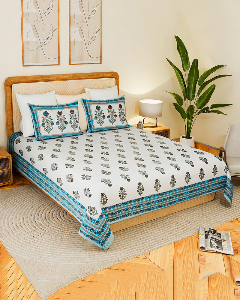 Soft Cotton King Size Bedsheet with Matching Pillow Covers for Elegant Home Decor