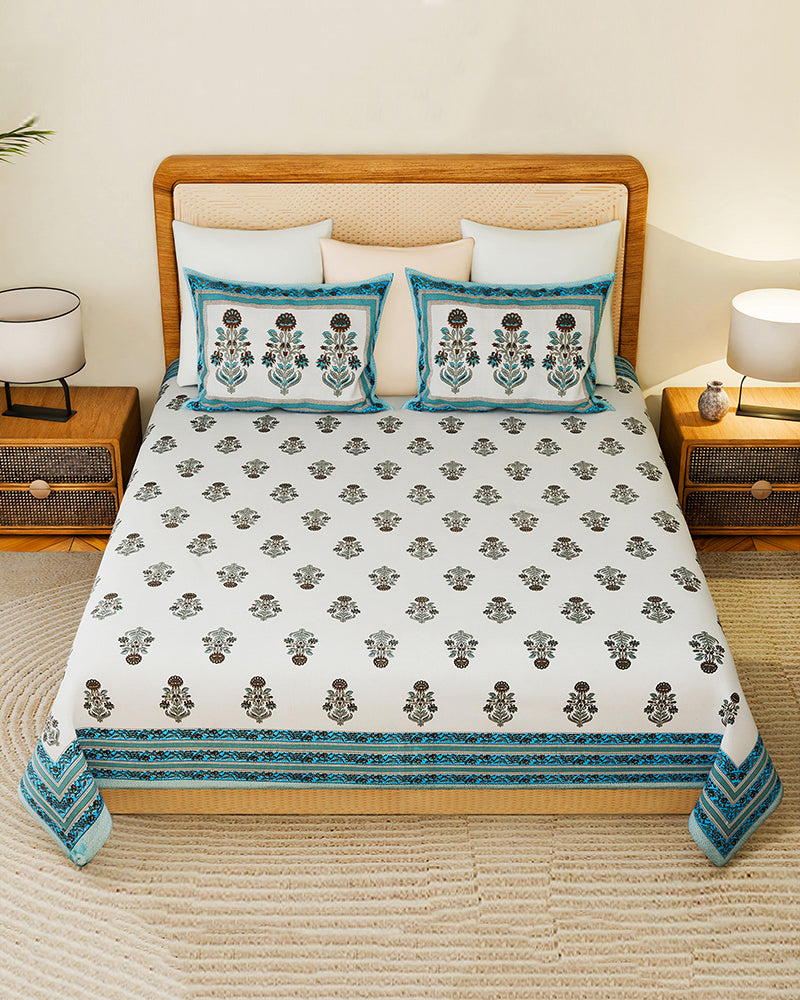 Soft Cotton King Size Bedsheet with Matching Pillow Covers for Elegant Home Decor