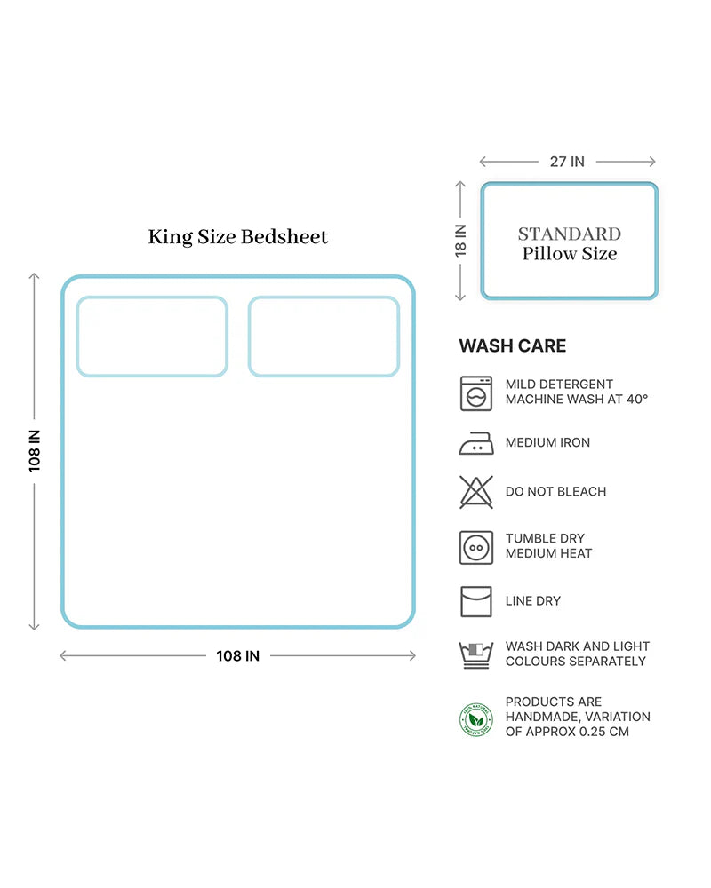 Soft Cotton King Size Bedsheet with Matching Pillow Covers for Elegant Home Decor