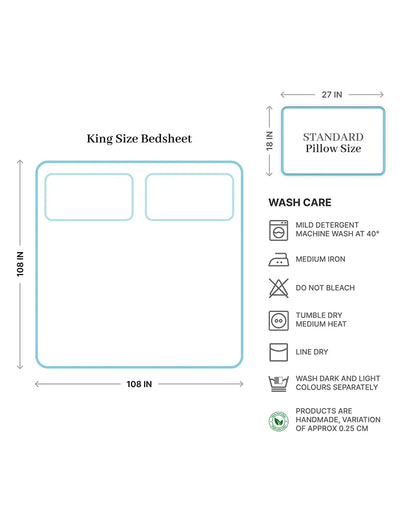 Soft Cotton King Size Bedsheet with Matching Pillow Covers for Elegant Home Decor