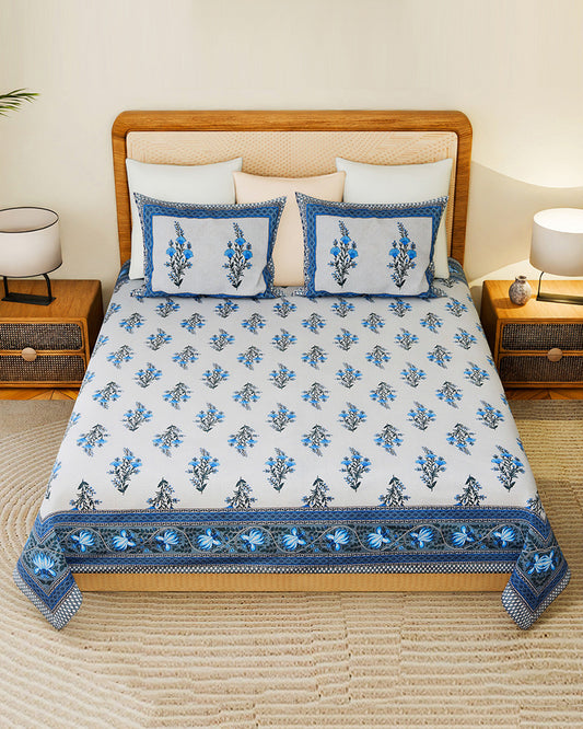 Designer Soft Cotton Bedsheet King Size Set for Double Bed with Pillow Covers for Home Styling