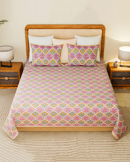 Designer Cotton Bedsheets with Pillow Covers for Home Decor and Gift Purpose
