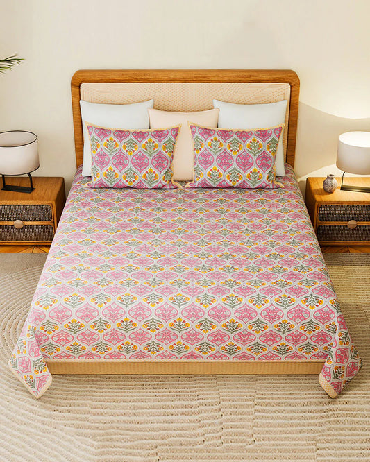 Designer Cotton Bedsheets with Pillow Covers for Home Decor and Gift Purpose