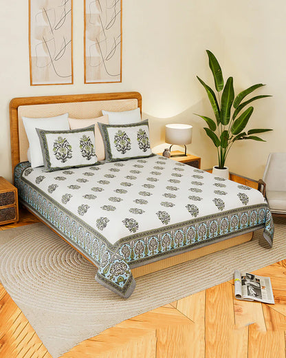 Comfortable Cotton Double Bedsheet King Size Set for Daily Use and Gifting