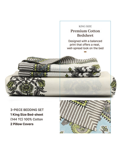 Comfortable Cotton Double Bedsheet King Size Set for Daily Use and Gifting