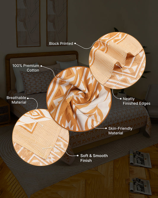 Premium Quality Soft Cotton Queen Size Bedsheet With Pillow Covers for Modern Bedroom Decor