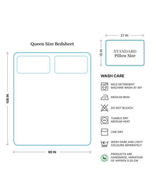 Premium Quality Soft Cotton Queen Size Bedsheet With Pillow Covers for Modern Bedroom Decor