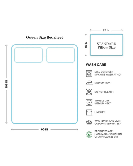 Premium Quality Soft Cotton Queen Size Bedsheet With Pillow Covers for Modern Bedroom Decor