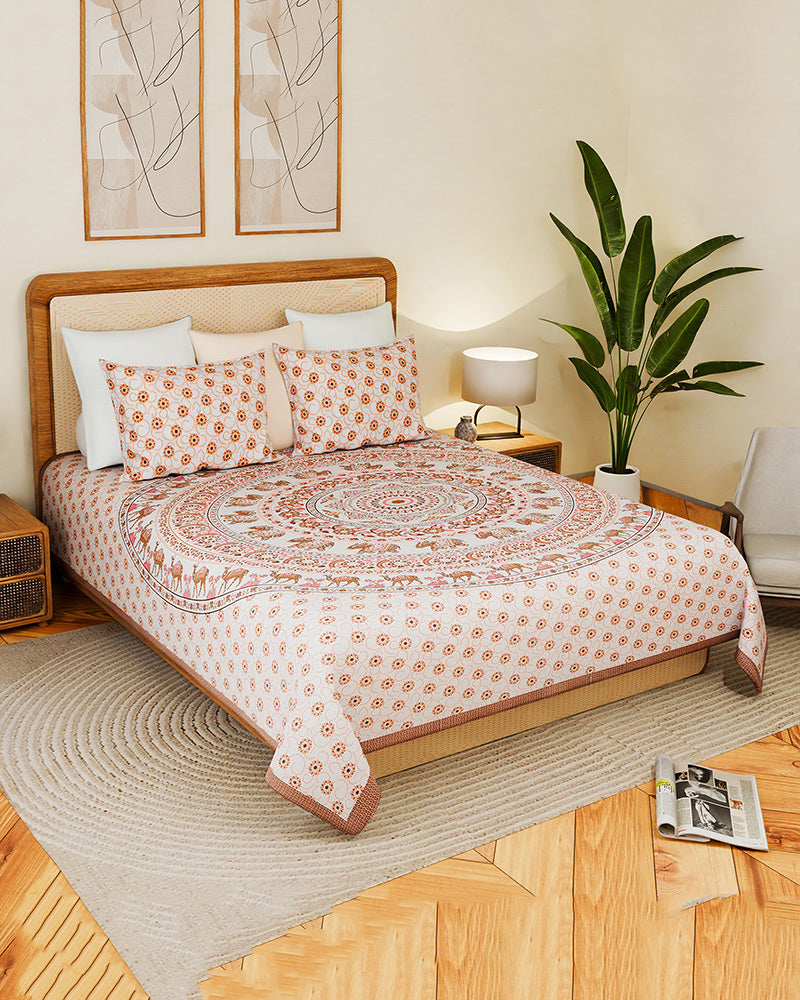 Soft Cotton Bedsheets for Double Bed and Queen Size Bed with Pillow Covers