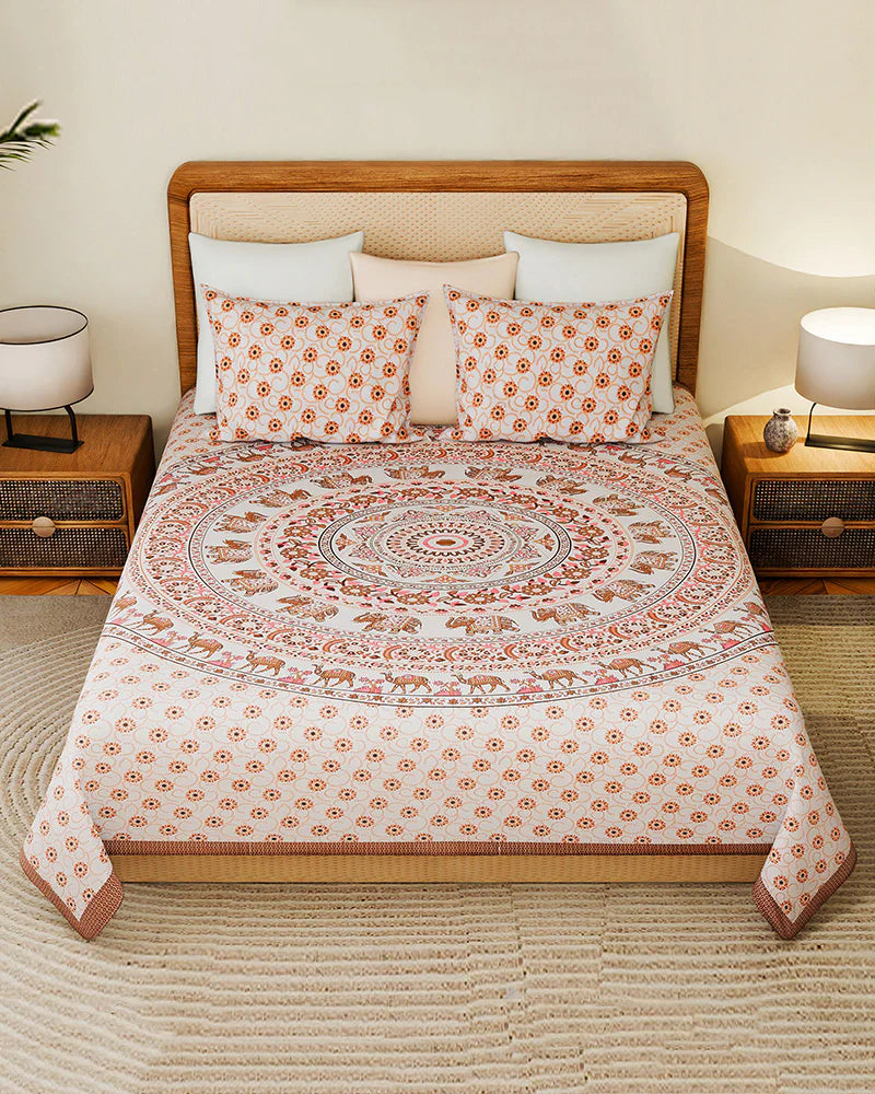 Soft Cotton Bedsheets for Double Bed and Queen Size Bed with Pillow Covers