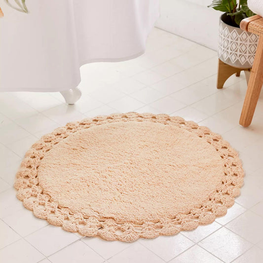 Absorbent Handloom Cotton Rectangular Bath Mat For Home Use