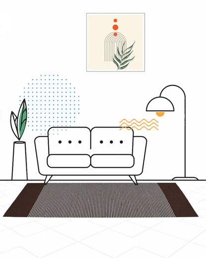 Natural Brown Handloom Cotton Bedside Runner For Bedroom And Living Area