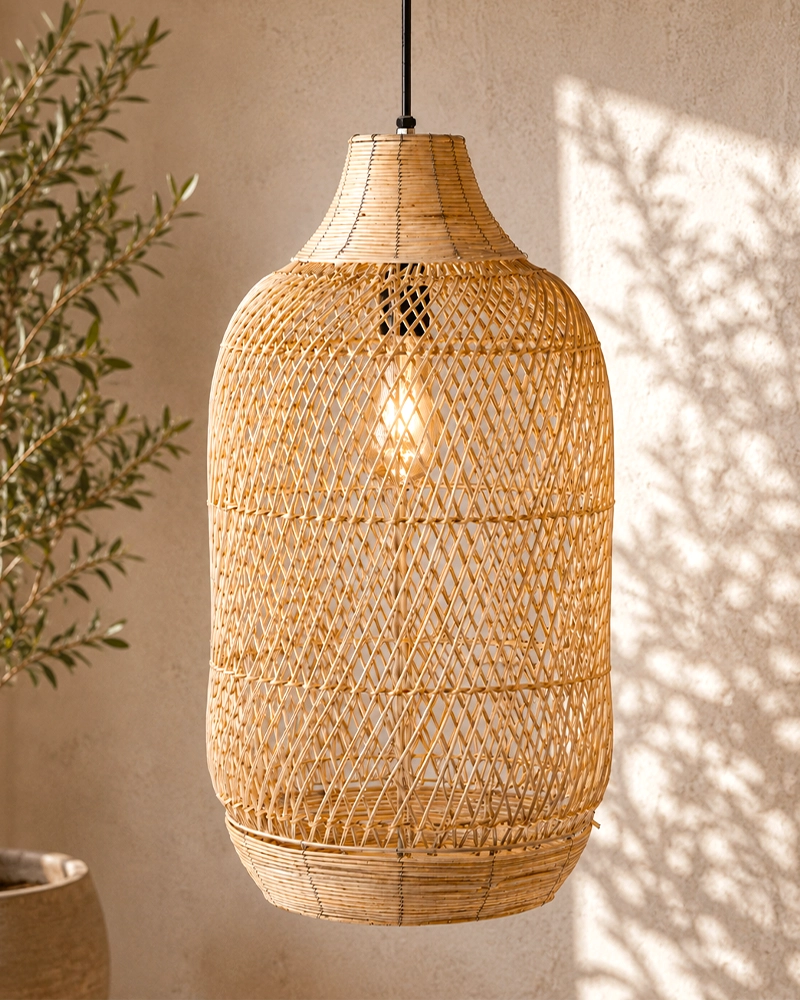 Natural Bamboo Pendant Lamp for Living Room Decoration