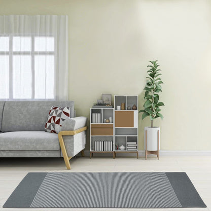 Natural Grey Handloom Cotton Bedside Runner For Bedroom And Living Area