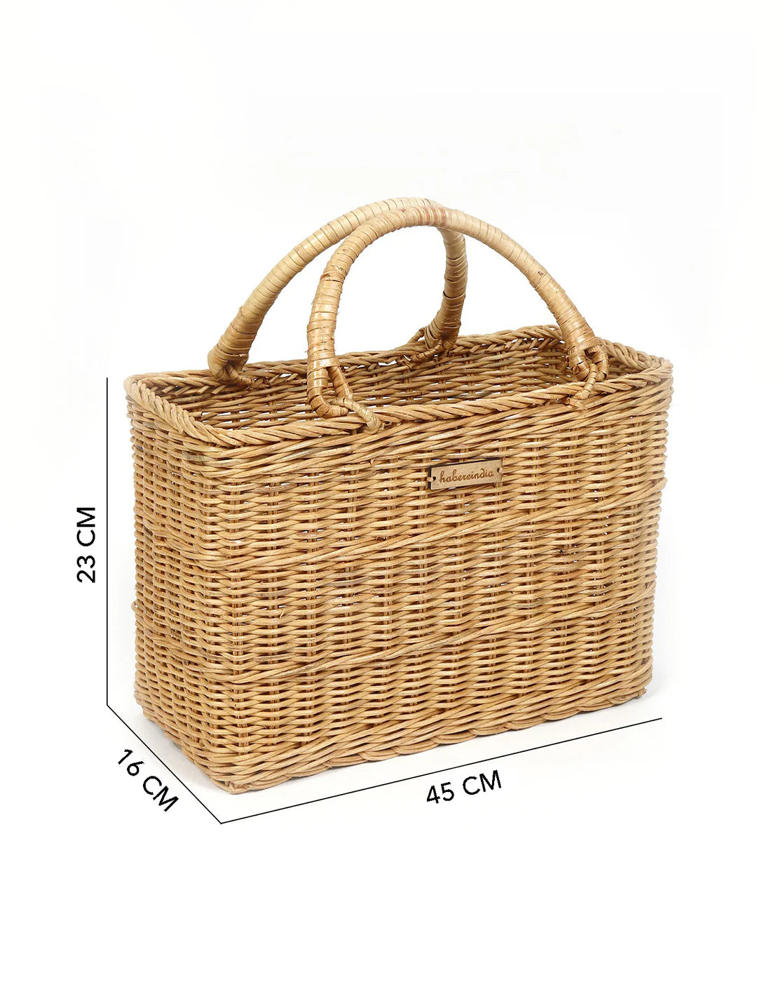 Panier de pique-nique en osier | Panier à provisions en canne