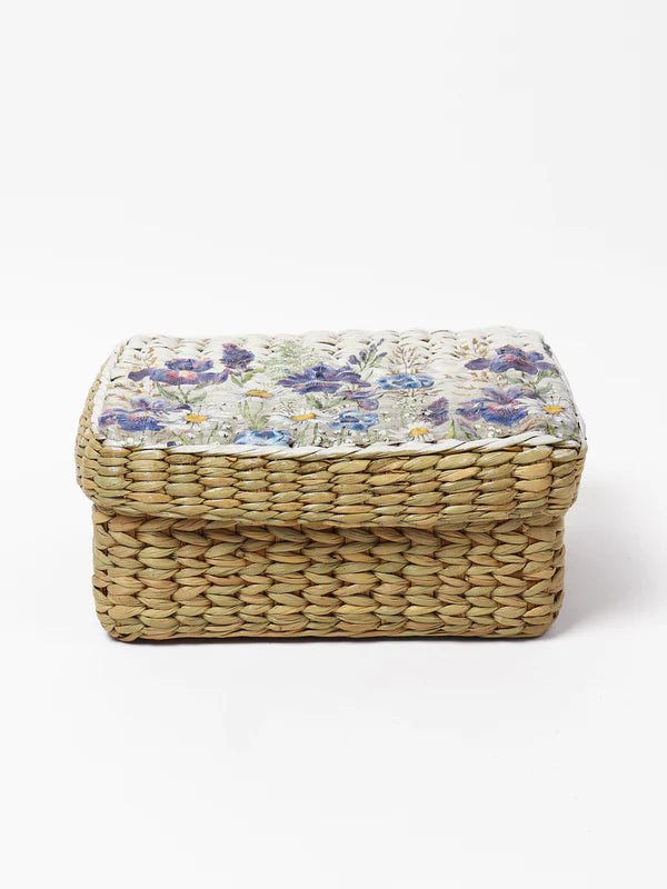 Handwoven Seagrass Storage Box for Wardrobe & Accessories