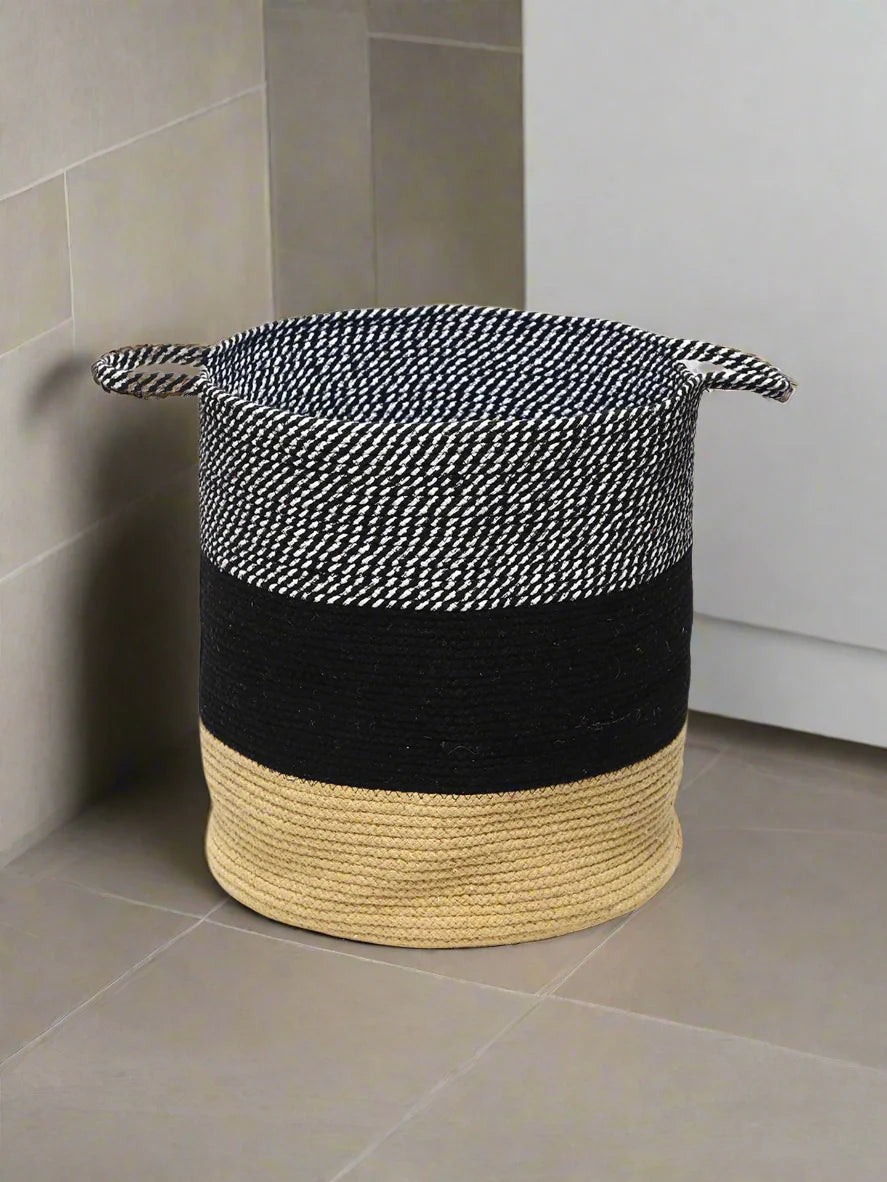 Multipurpose Cotton Storage Basket for Laundry, Toys, and Decorative Home Organization