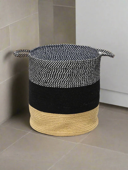 Multipurpose Cotton Storage Basket for Laundry, Toys, and Decorative Home Organization