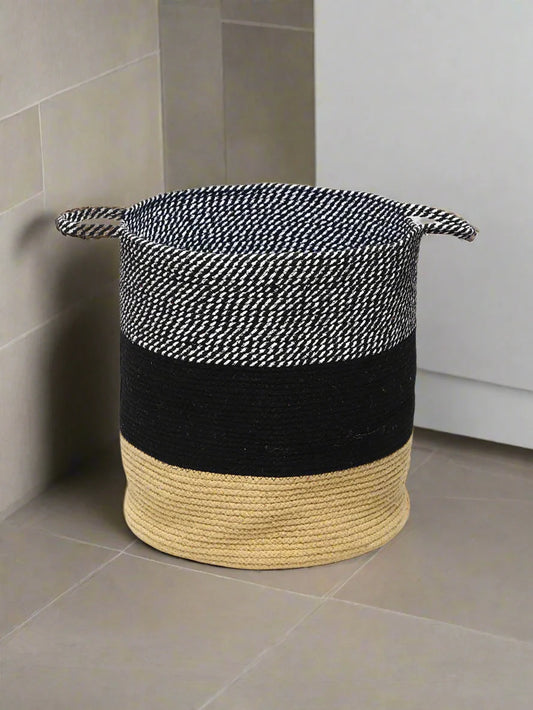 Multipurpose Cotton Storage Basket for Laundry, Toys, and Decorative Home Organization