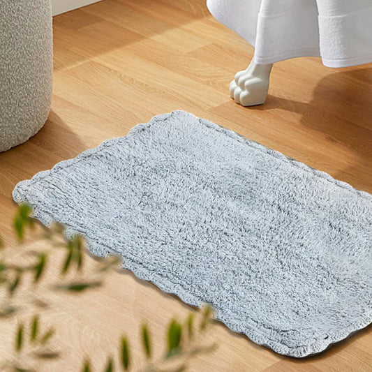 Handloom Cotton Rectangular Bath Mat For Bathroom