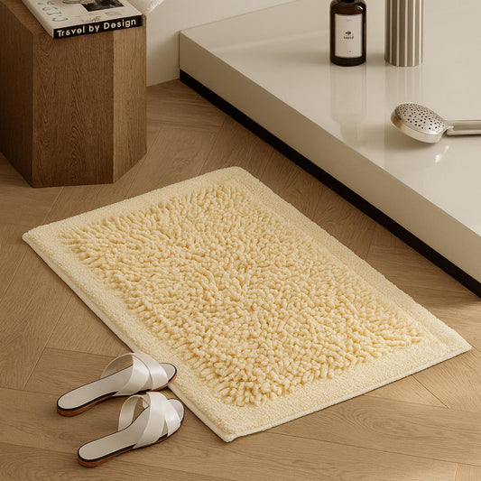 Elegant Cotton Bath Mat for Bathroom Door and Modern Home Decor