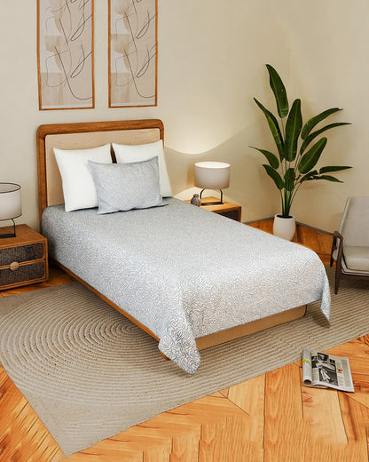 Premium Cotton Single Bedsheet 300 TC with Pillow Cover