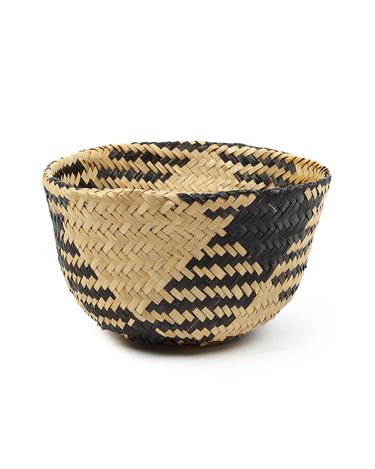 Planter Basket For Decoration, Seagrass Plant & Storage Baskets, Belly Basket (Round, Black)