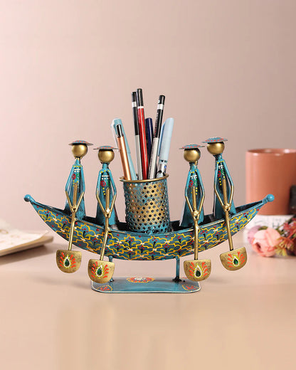 Vintage Boat Shaped Pen Holder for Office Desk Decoration and Gifting