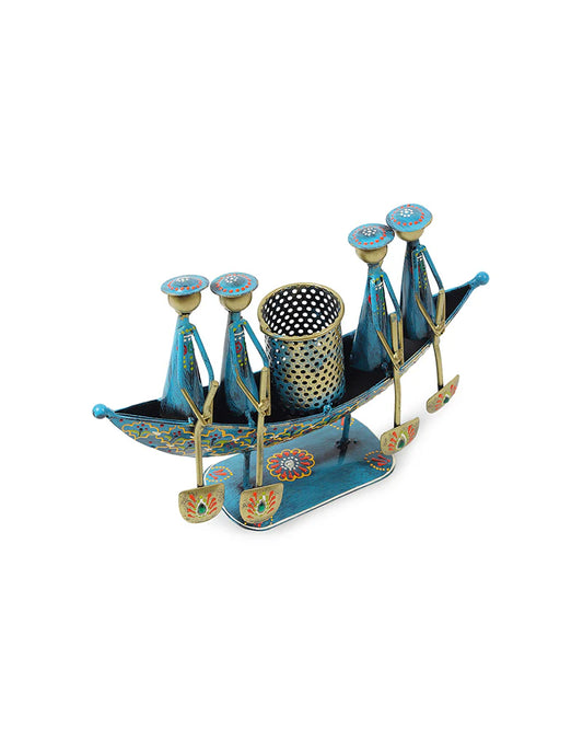 Vintage Boat Shaped Pen Holder for Office Desk Decoration and Gifting