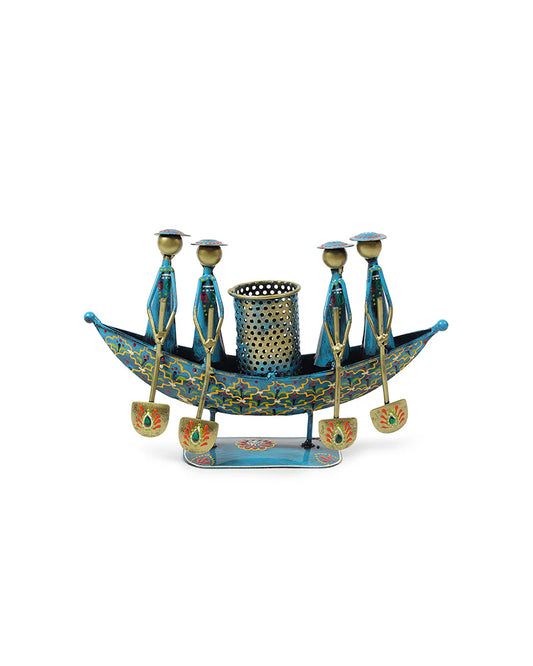 Vintage Boat Shaped Pen Holder for Office Desk Decoration and Gifting