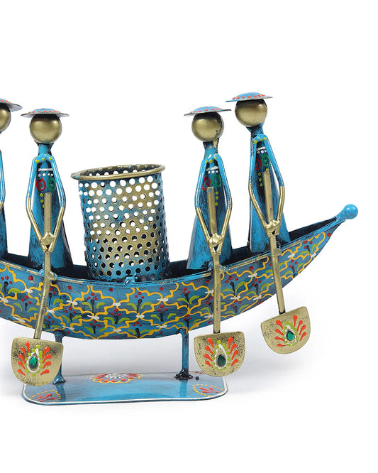 Vintage Boat Shaped Pen Holder for Office Desk Decoration and Gifting