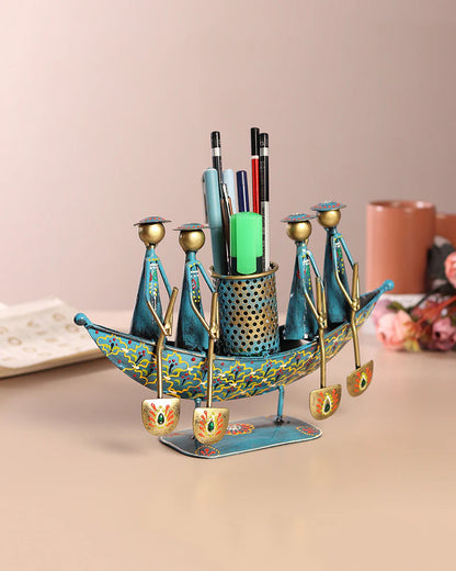 Vintage Boat Shaped Pen Holder for Office Desk Decoration and Gifting