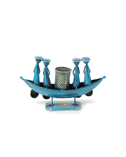 Vintage Boat Shaped Pen Holder for Office Desk Decoration and Gifting