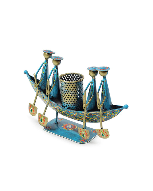 Vintage Boat Shaped Pen Holder for Office Desk Decoration and Gifting