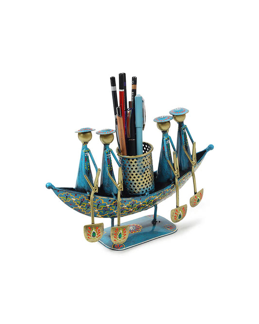 Vintage Boat Shaped Pen Holder for Office Desk Decoration and Gifting