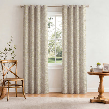Designer Polyester Eyelet Door Curtain (Cream, 7 ft)