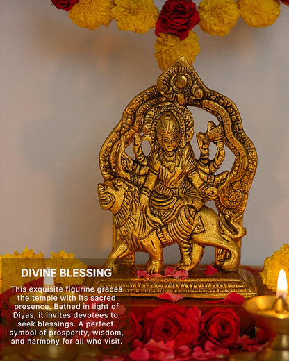 Divine Maa Durga Idol for Pooja & Home Dacor, Traditional Durga Maa Showpiece for Festive Decoration