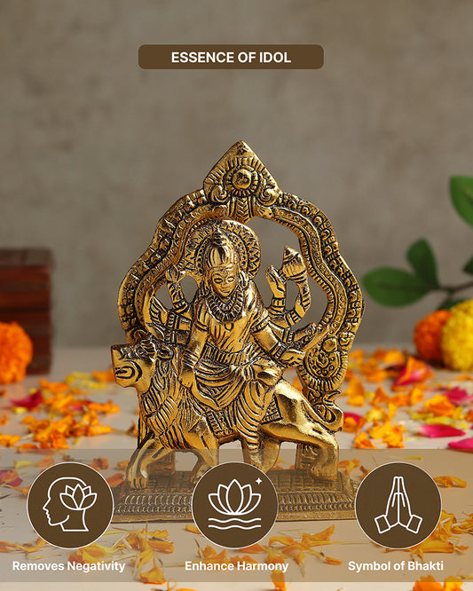 Divine Maa Durga Idol for Pooja & Home Décor, Traditional Durga Maa Showpiece for Festive Decoration