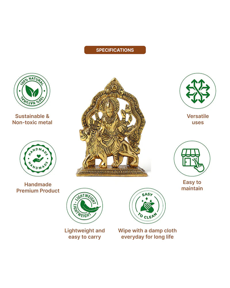 Divine Maa Durga Idol for Pooja & Home Dacor, Traditional Durga Maa Showpiece for Festive Decoration